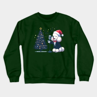 Poodle Dog Singing Christmas Crewneck Sweatshirt